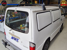 Load image into Gallery viewer, Set of 2 Heavy Duty Black Roof Racks fits (MAZDA E Series Van SWB (Low Roof) 1984 to 2006)