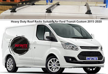 Load image into Gallery viewer, Set of 3 Heavy Duty Black Roof Racks Suitable for Ford Transit Custom 2015-onwards