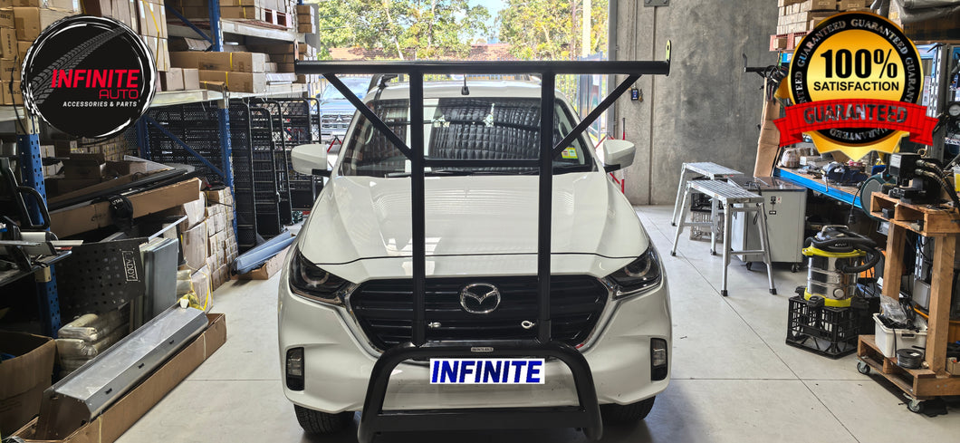 Matte Black Nudge bar With T-Rack Fits for Mazda BT-50 2021-2025