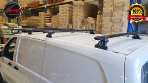 Set of 4  Heavy Duty Black Roof Racks Suitable for Mercedes-Benz Vito/ Valente 2005-onwards