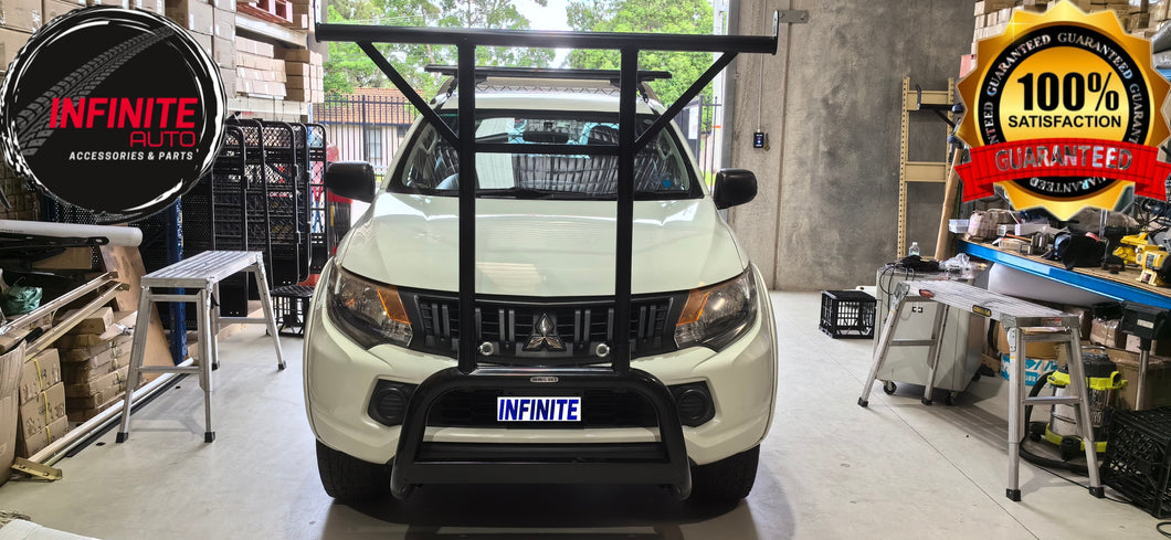 Matte Black Nudge bar With T-Rack (Mitsubishi Triton 2014-2024)