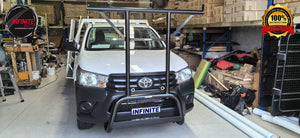 Matte Black Nudge bar With T-Rack (Toyota Hilux 2015 to 2024)