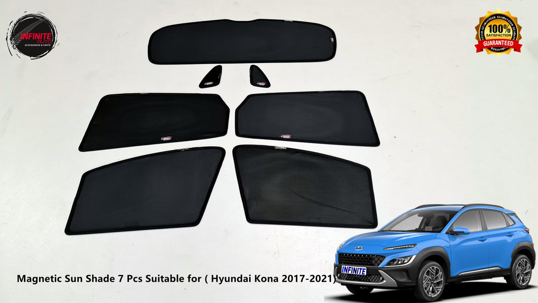 Magnetic Car Window Privacy Sun Shade 7 Pcs Suitable for ( Hyundai Kona 2017-onwards)