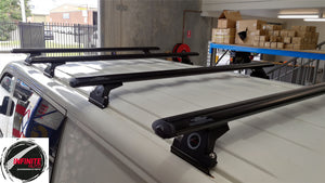 Set of 4  Heavy Duty Black Roof Rack (Volkswagen Transporter T5 T6 2004-2023 )