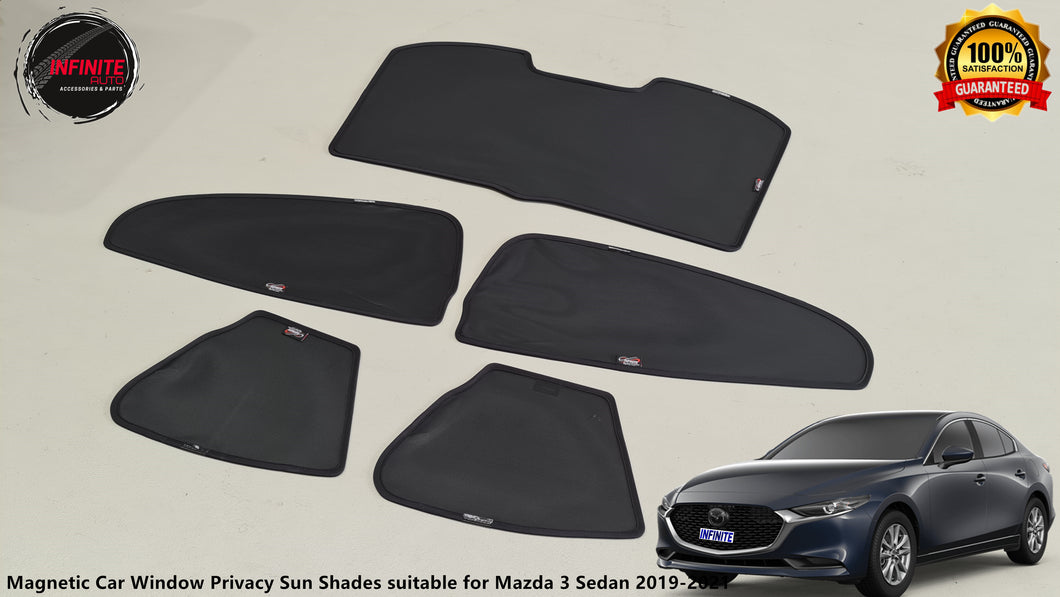 Magnetic Car Window Privacy Sun Shades suitable for Mazda 3 Sedan 2019-onwards