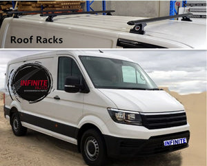 Set of 3  Heavy Duty Black Roof Rack Suitable for Volkswagen Crafter 2007-onwards