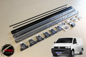 Set of 3  Heavy Duty Black Roof Rack (Volkswagen Transporter T5 T6 2004-onwards )