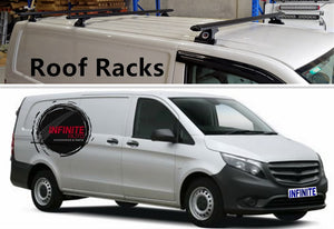 Set of 3  Heavy Duty Black Roof Racks Suitable for Mercedes-Benz Vito/ Valente 2005-onwards